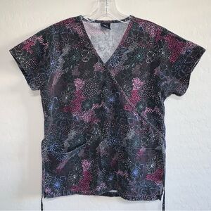 Medgear Floral Scrubs Top